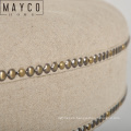 Mayco Ottoman Furniture Button Tufted Beige Linen Round Accent Ottoman Foot Stool Large